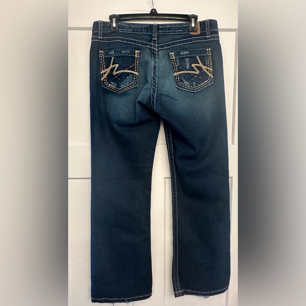 BKE Kate Jeans 31x29.5 Denim Blue Stretch Embroidered Country Western Bootcut